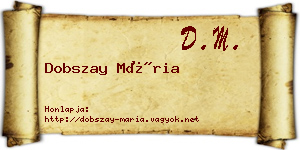 Dobszay Mária névjegykártya
