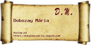 Dobszay Mária névjegykártya