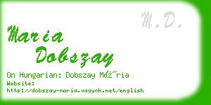 maria dobszay business card